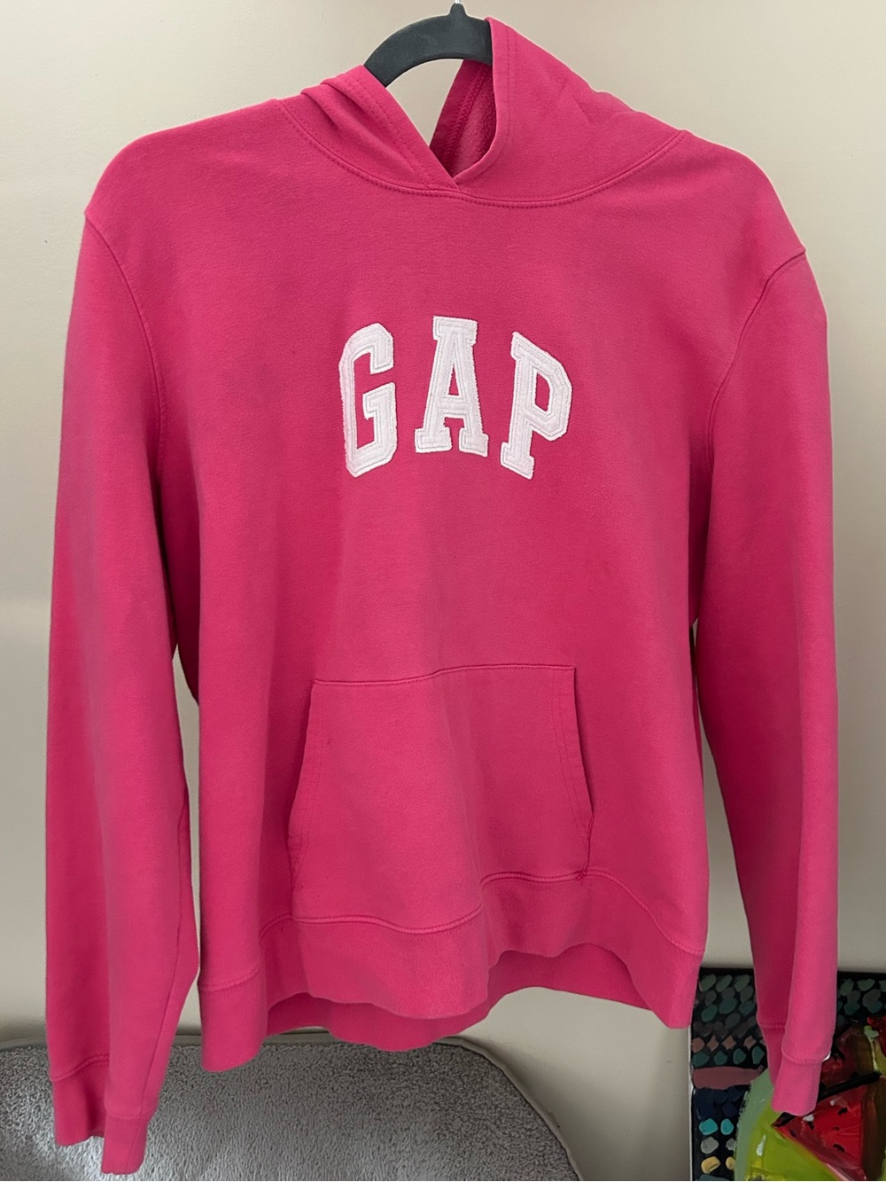 GAP Hot Pink Hoodie with White Logo Women’s XL